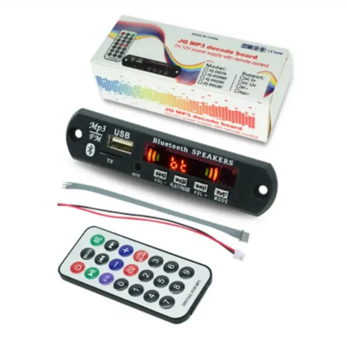 Mikrofonlu Bluetooth Radyo, USB, AUX, SD Kart, Mp3 Çalar, 12 V