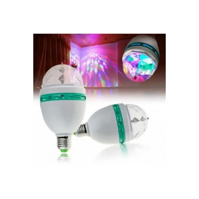 Miktar Disco Ampül Led Işıklı Döner Başlıklı Duy Hediyeli