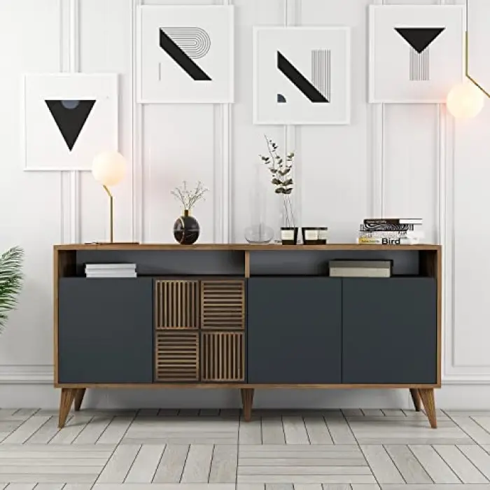Milan 160cm Konsol (CEVİZ/ANTRASİT)