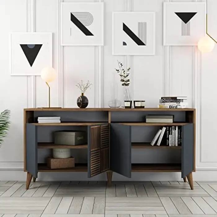 Milan 160cm Konsol (CEVİZ/ANTRASİT)