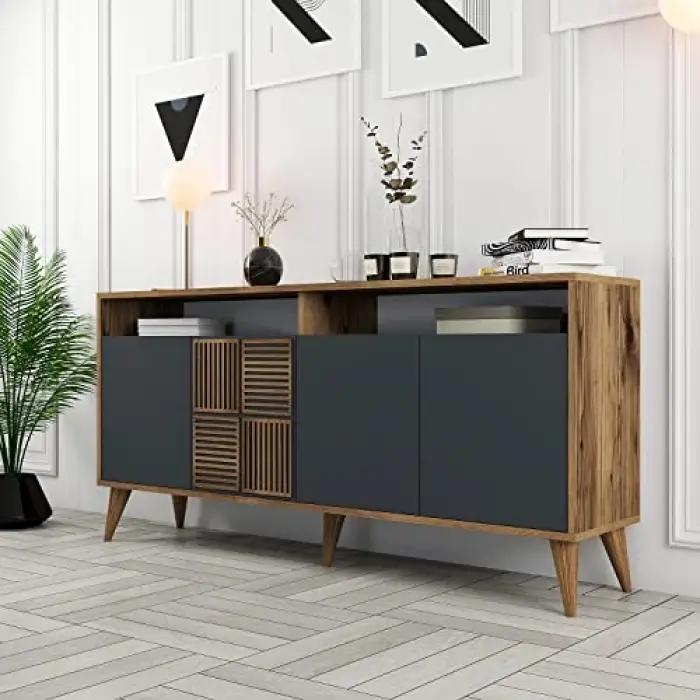 Milan 160cm Konsol (CEVİZ/ANTRASİT)