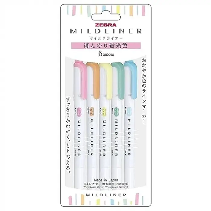 Mildliner 5C-N seti, işaretleme kalemleri