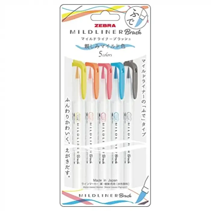 Mildliner Brush Pen N-5C-N Set