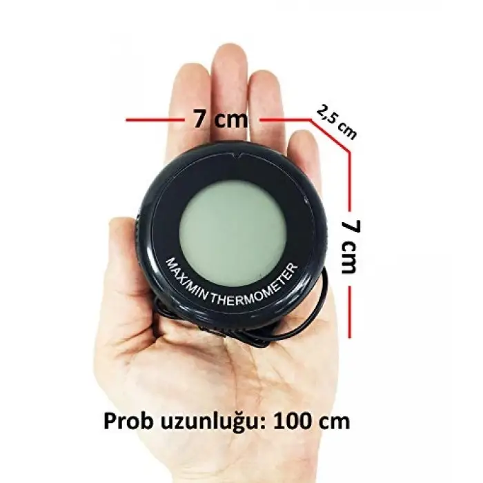 Min Max Dijital Buzdolabı Termometresi Siyah