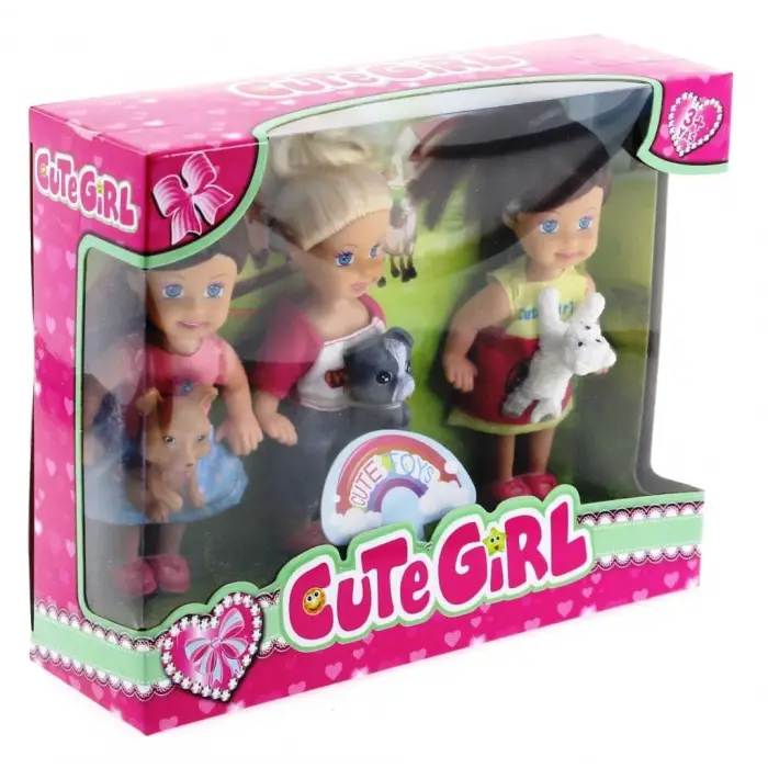 Mini Bebek ve Evcil Hayvan Üçlü Set
