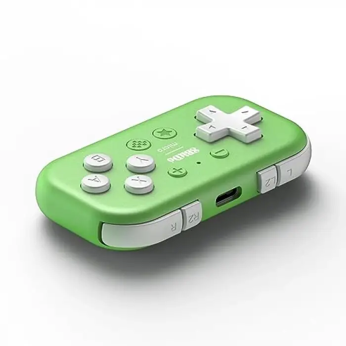 Mini Bluetooth Gamepad, Switch, Android ve Raspberry Pi Uyumlu, Yeşil, Klavye Modu Destekli