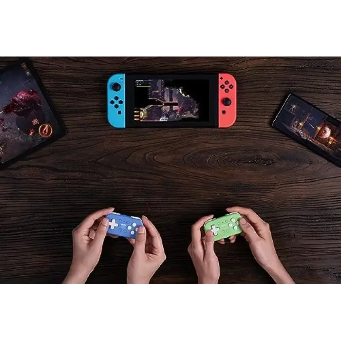 Mini Bluetooth Gamepad, Switch, Android ve Raspberry Pi Uyumlu, Yeşil, Klavye Modu Destekli