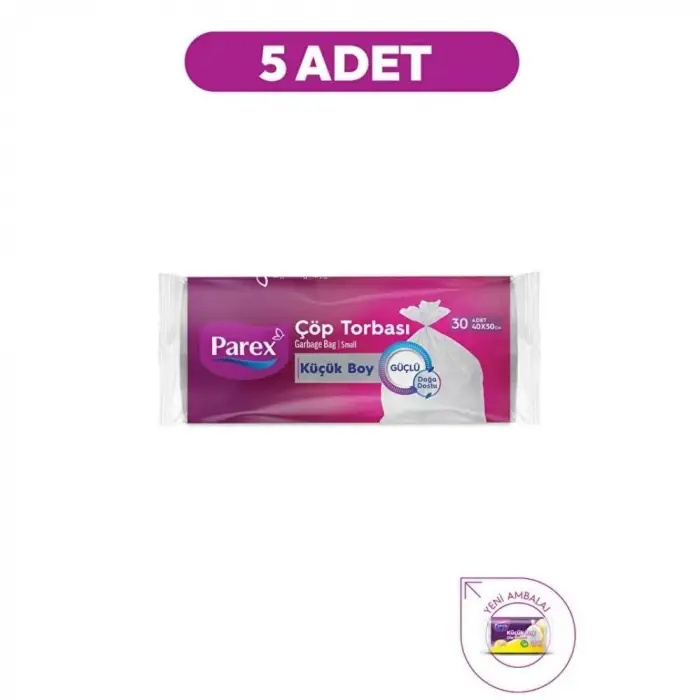 Mini boy güçlü çöp torbası, 5li paket