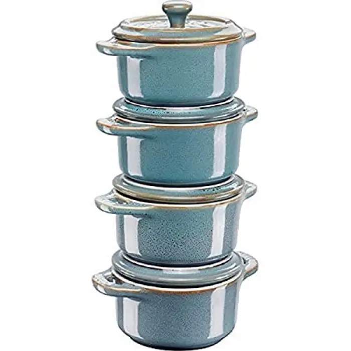 Mini Cocotte Set, 4lü, Yuvarlak, Ceramic By