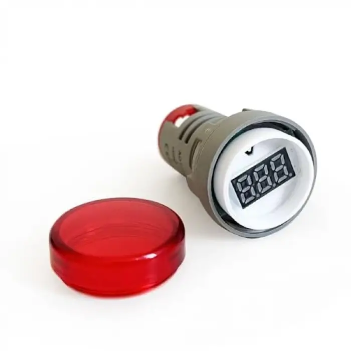 Mini Dijital Voltmetre 22 MM AC 60-500V LED Kırmızı Işık