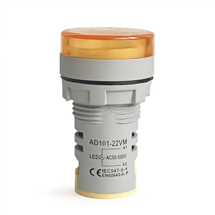 Mini Dijital Voltmetre 22 MM AC 60-500V LED Sarı Işık