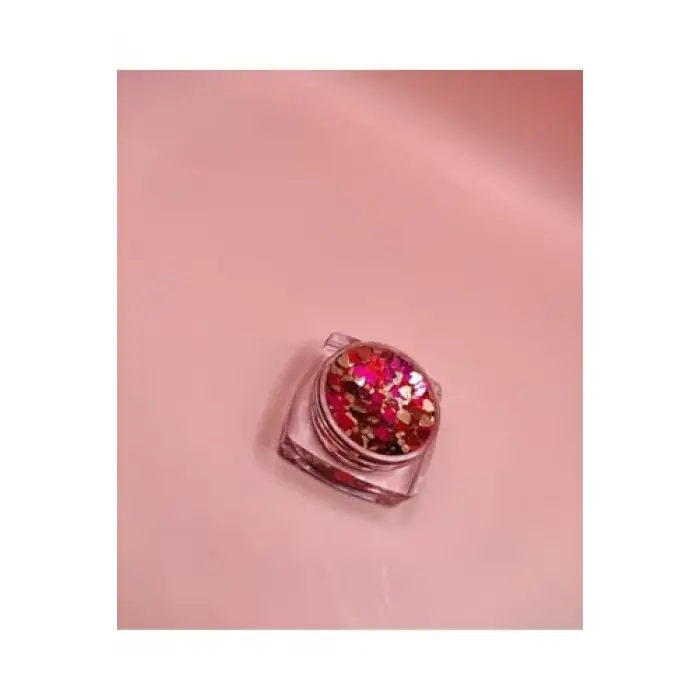Mini Doğal Jel Glitter - Colorful Hearts 5Ml