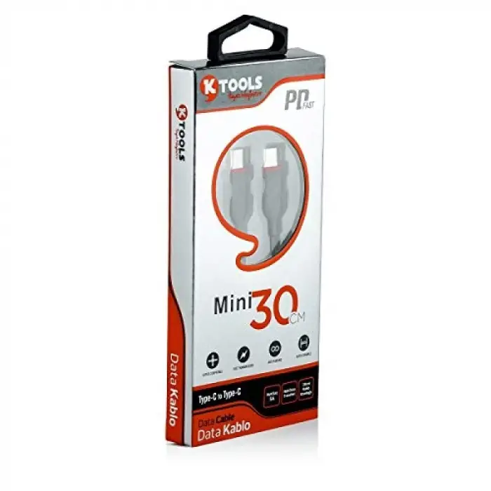 Mini PD 30 cm Type-C Android Veri ve Şarj Kablosu