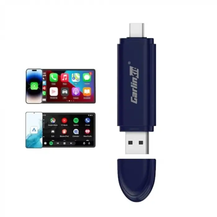 Mini SE Pro Kablosuz CarPlay ve Kablosuz Android Oto Adaptörü, USB-C/A Evrensel Araç Adaptörü iOS/Android için