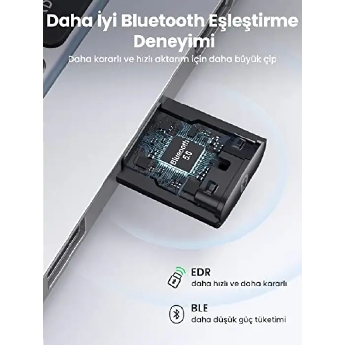 Mini USB Bluetooth 5.0 Adaptör Siyah