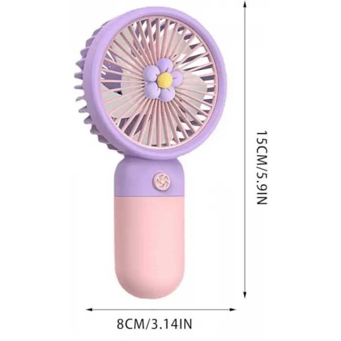 Mini USB Fan, Taşınabilir, Pembe-Mor