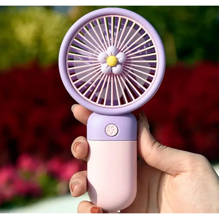 Mini USB Fan, Taşınabilir, Pembe-Mor