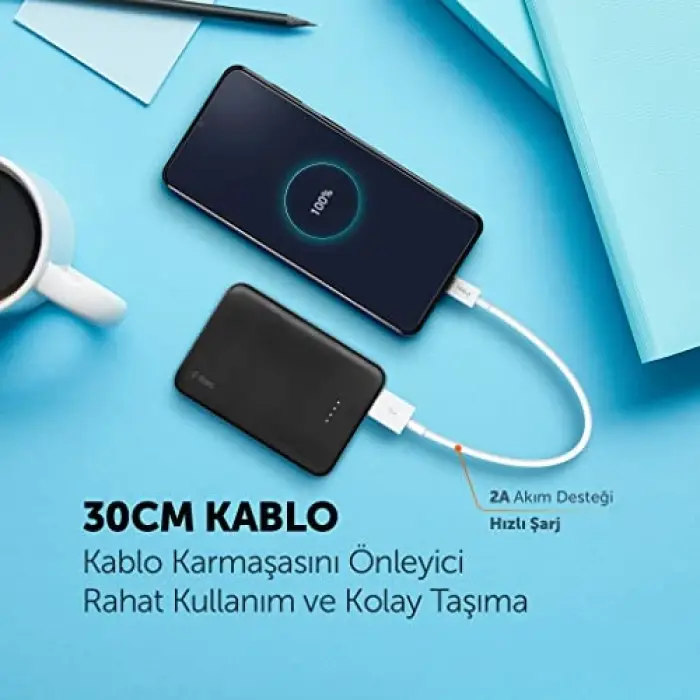 MiniCable USB-A - USB-C şarj kablosu, 30 cm