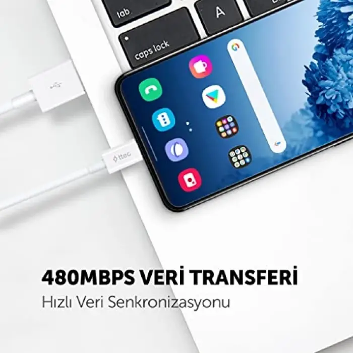 MiniCable USB-A - USB-C şarj kablosu, 30 cm