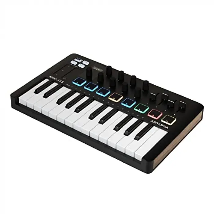 Minilab 3 Black Mıdı Klavye, Siyah Beyaz