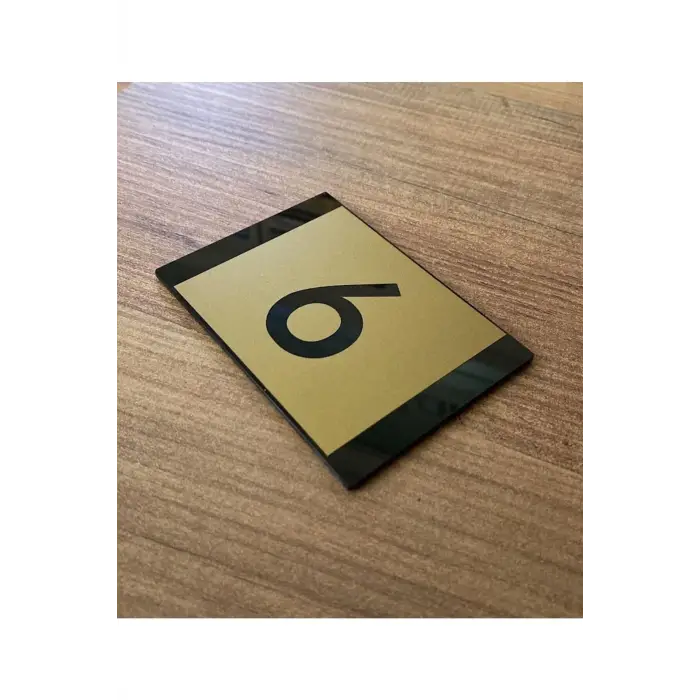 Minimal Gold Tasarım Kendinden Yapışkanlı Daire Kapı Numarası -6