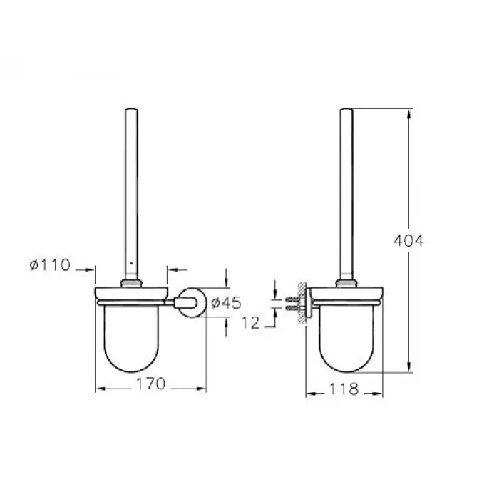 Minimax A44790 Tuvalet Fırçalığı, Krom