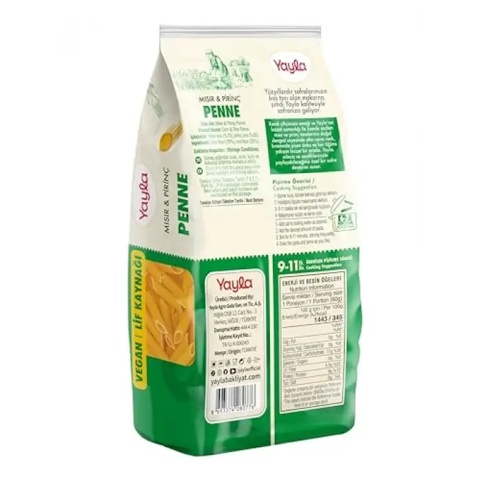 Mısır Pirinç Penne Poşet 400 g