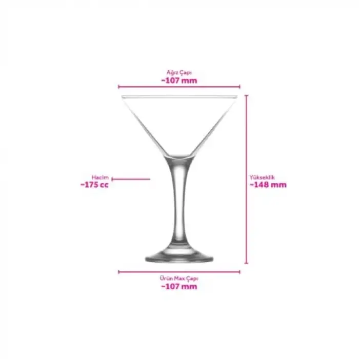 Misket 6lı Martini Kadehi