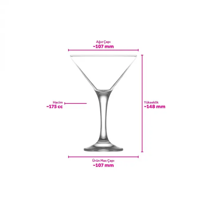 Misket 6lı martini kadehi