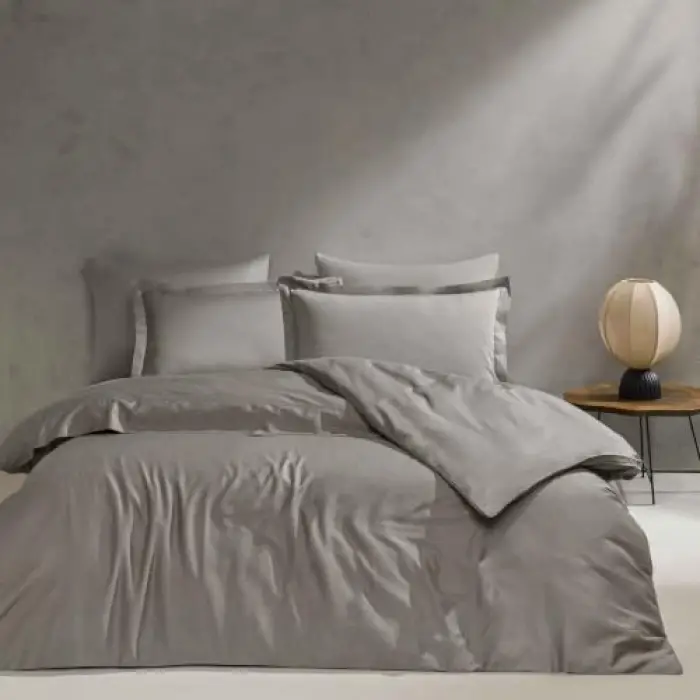 Mix&Match Pamuk Tek Kişilik Saten Nevresim Kılıfı Vizon