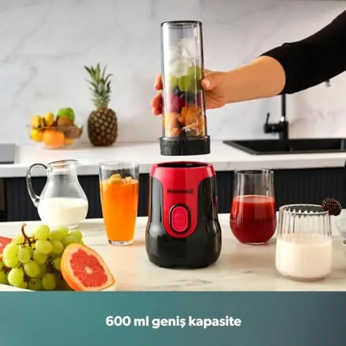 Mixfresh 7026H Kişisel Smoothie Blender Siyah Kırmızı