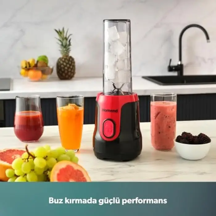 Mixfresh 7026H Kişisel Smoothie Blender Siyah Kırmızı