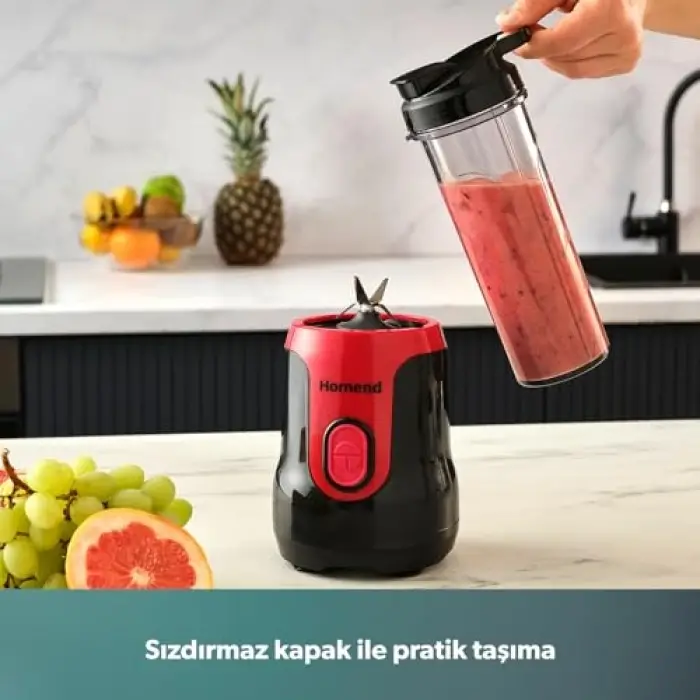 Mixfresh 7026H Kişisel Smoothie Blender Siyah Kırmızı