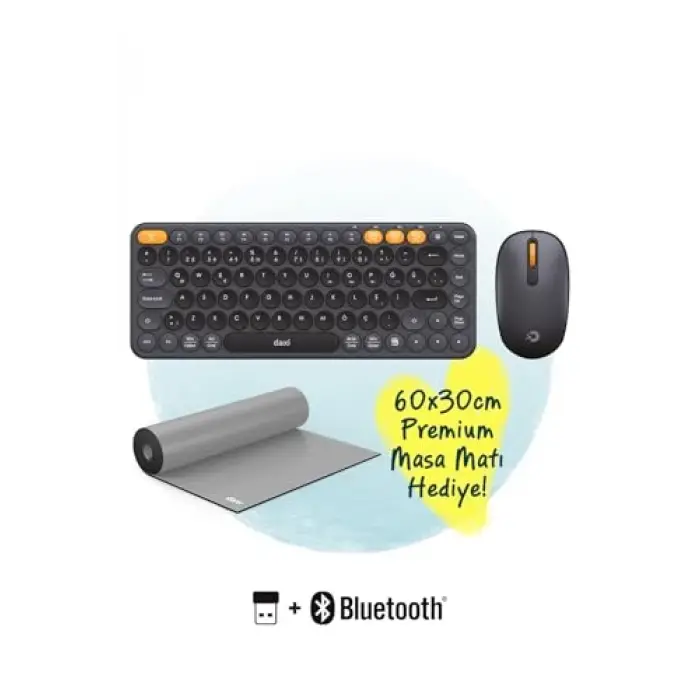 MK350 Creator Pro Combo Sessiz 3 Kanallı Bluetooth + 2.4G Wireless Türkçe Q Klavye Mouse Seti (Grafit Gri)
