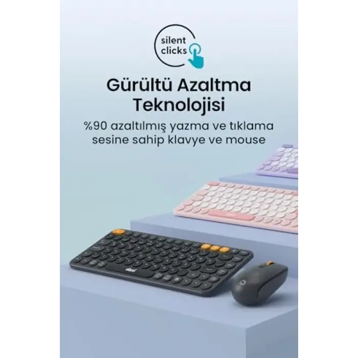 MK350 Creator Pro Combo Sessiz 3 Kanallı Bluetooth + 2.4G Wireless Türkçe Q Klavye Mouse Seti (Grafit Gri)