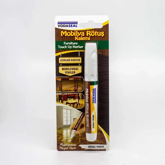 Mobilya Rötuş Kalemi, Beyaz Blisterli