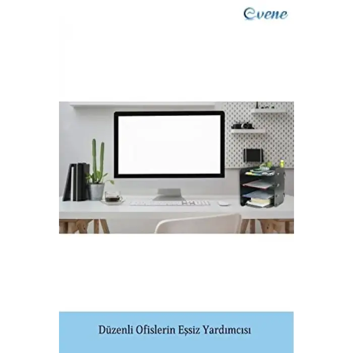 Model 2 Siyah Ahşap Masaüstü Dosya ve Evrak Rafı