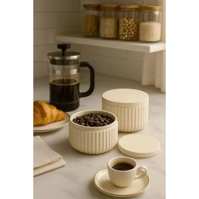 Modern Çizgili Kapaklı Organizer – 4 Parça Set (10,5 × 6,5 Cm)