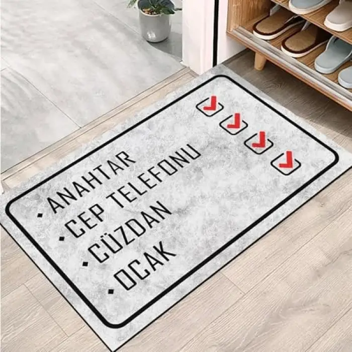 Modern Kapı Önü Paspası, Ev, Ofis ve Dış Mekân Kullanımı, 45x65