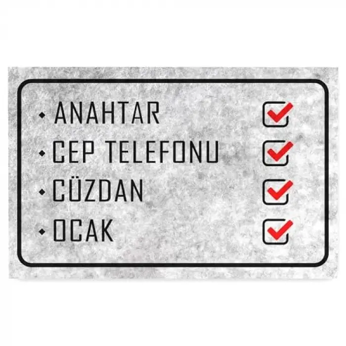 Modern Kapı Önü Paspası, Ev, Ofis ve Dış Mekân Kullanımı, 45x65