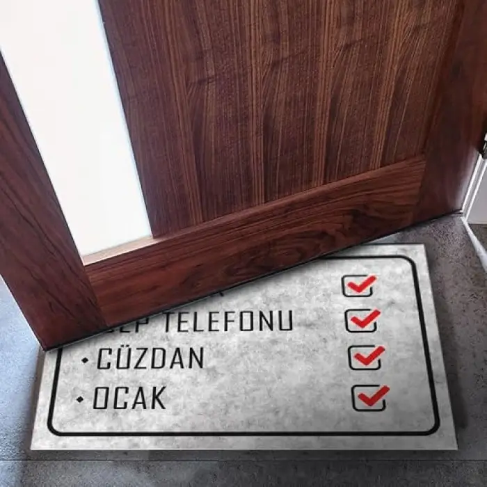 Modern Kapı Önü Paspası, Ev, Ofis ve Dış Mekân Kullanımı, 45x65