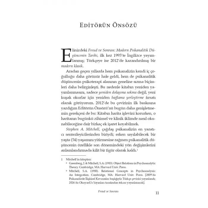 Modern Psikanalitik Düşünce: Freud’dan Sonrası