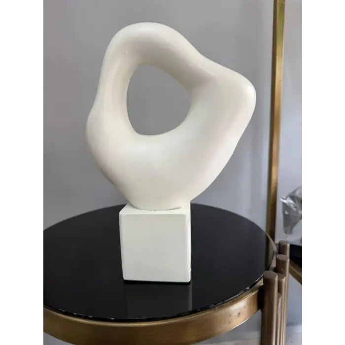 Modern Taş Biblo, Soyut İskandinav Tarzı, Krem Minimalist Masaüstü Objesi