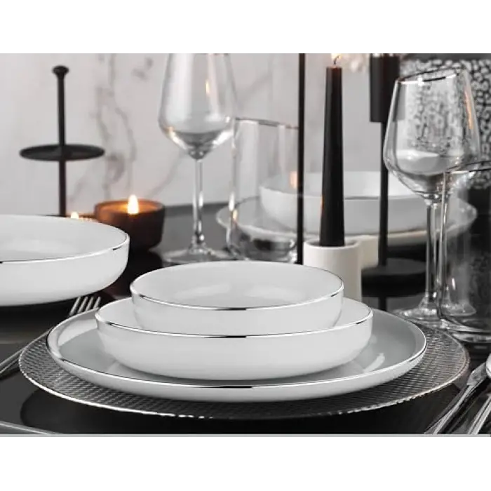 Moderna 18 Parça 6 Kişilik Yemek Takımı Platin