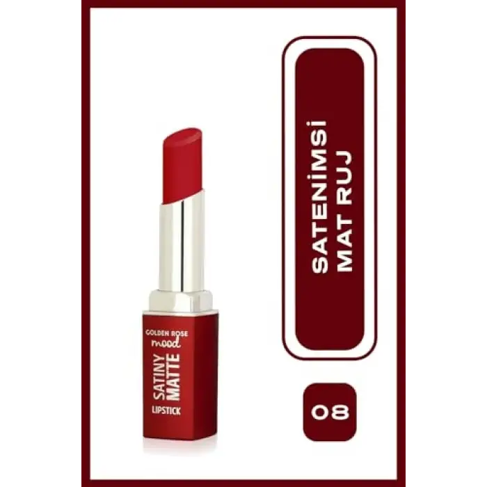 Mood Satiny Matte ruj, No: 08 Candy Red