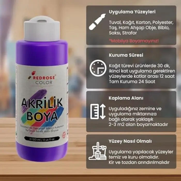 Mor Akrilik Boya, 120 ml