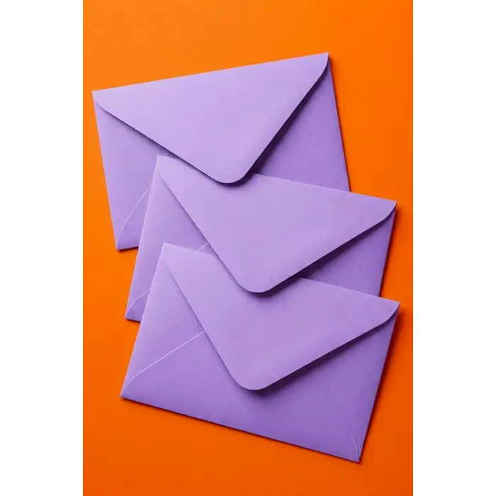 Mor Mini Zarf, 7 x 9 cm, 25 Adet