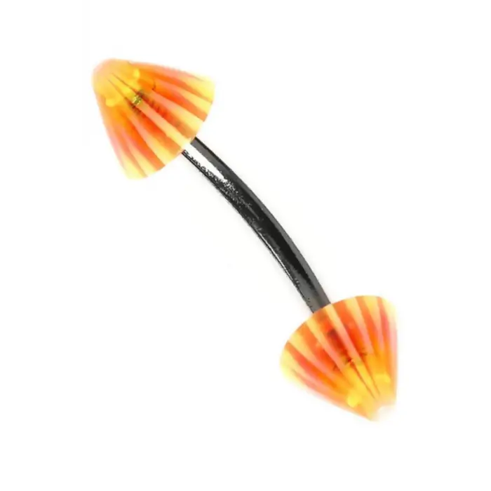 Moulin Curved Barbel Çelik Spike Piercing TDGR00898, Turuncu