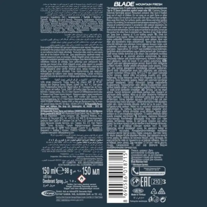 Mountain Fresh Deodorant 150 Ml