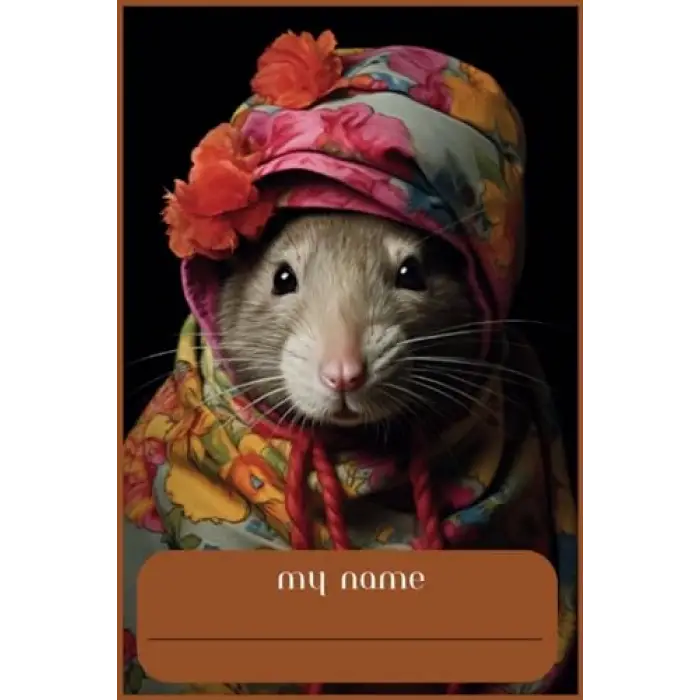 mouse note book cute mouse, mouse wearing a hat note book